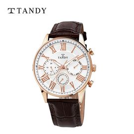 [TANDY] Men's Leather Watch T-1712 BK | Japan Movement & Genuine Leather Band | Timeless Design & Precision Craftsmanship